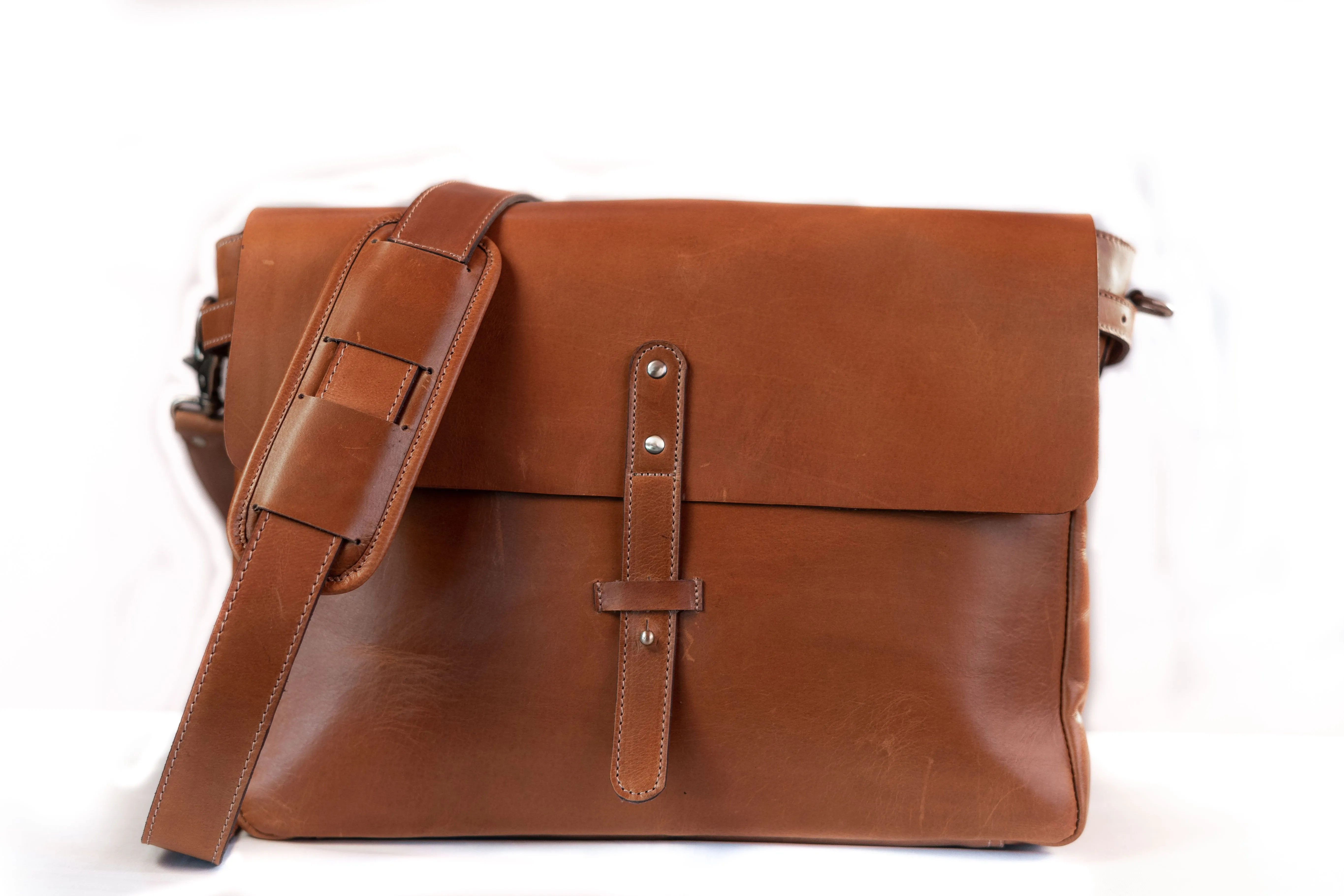 Leather Messenger Briefcase Bag