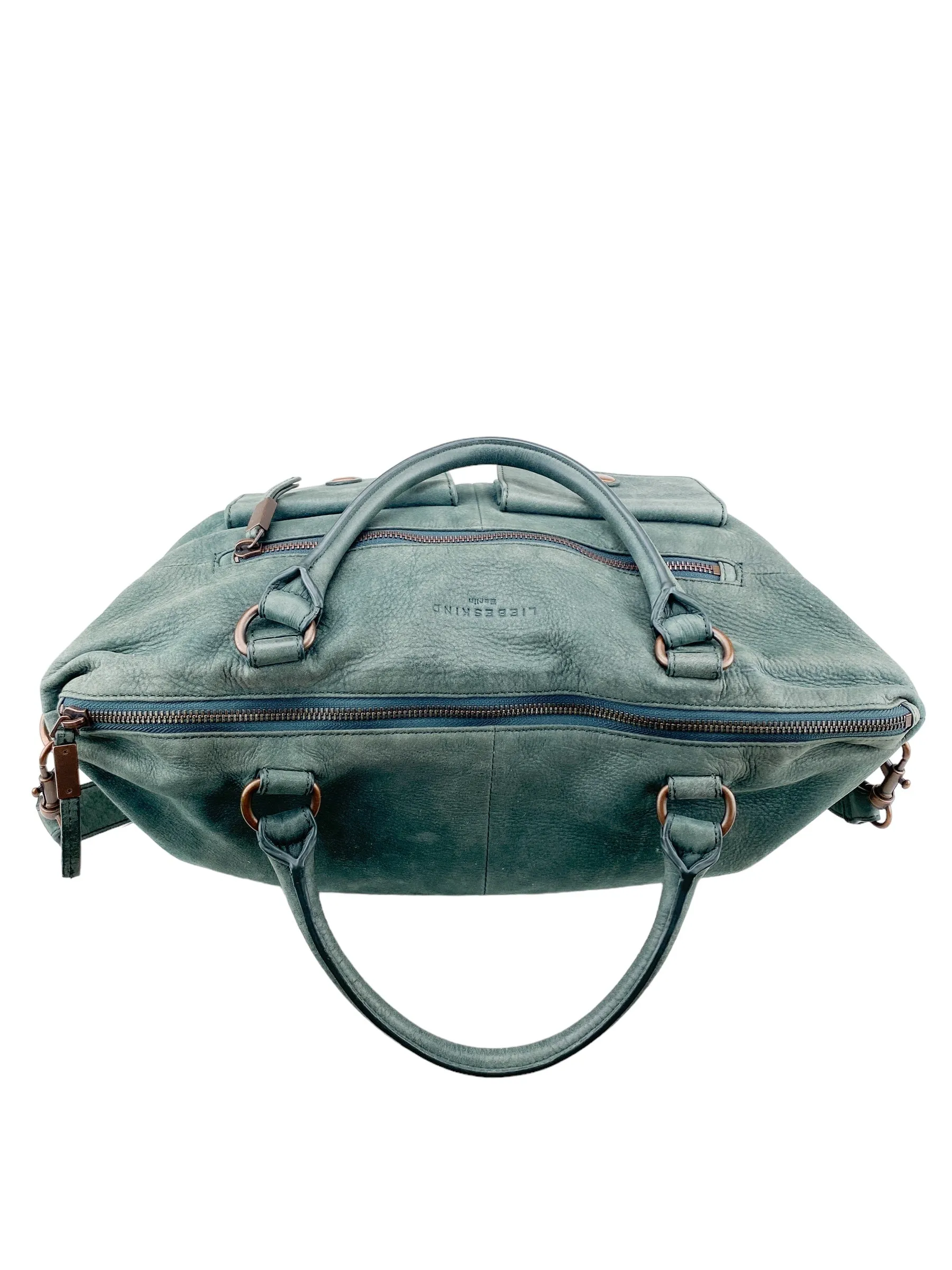 Liebeskind Women's Convertible Leather Satchel Iridescent Green