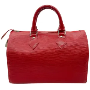 Louis Vuitton Red Epi Speedy 30 Bag