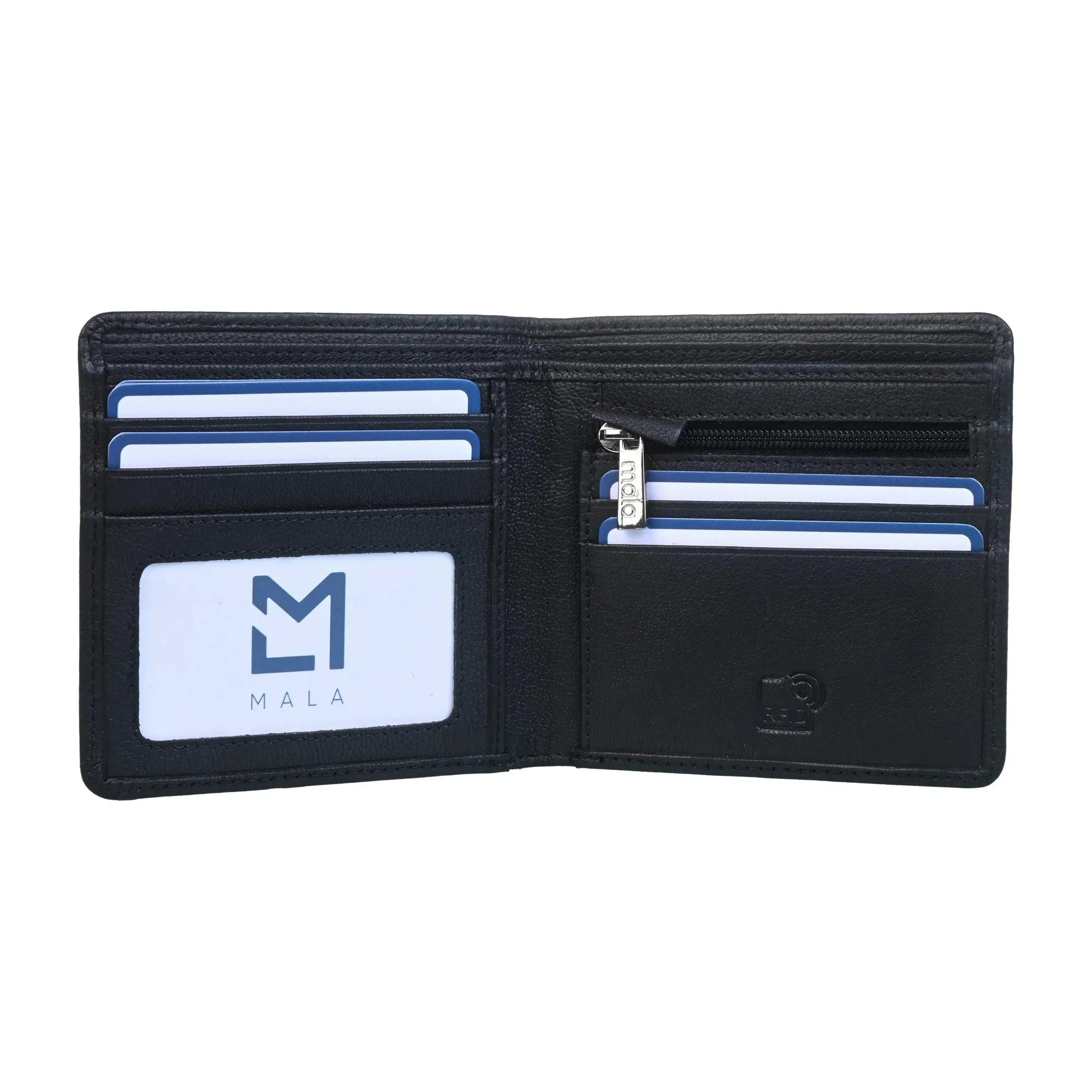 Mala Leather Black Kalmin Football Slim Wallet