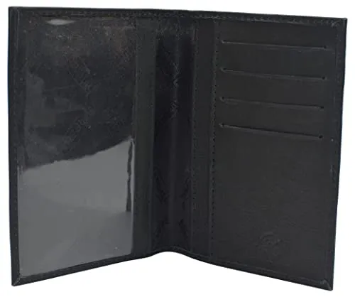 Marshal Slim RFID Blocking Leather Passport Holder Travel Bifold Wallet For Men