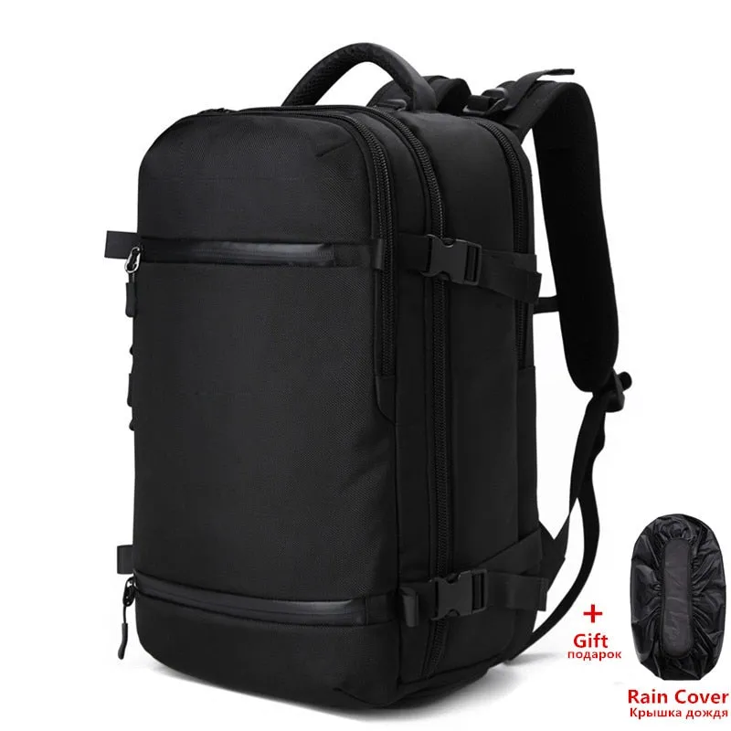 Men's Large Capacity Travel Backpack 17" 20" Laptop w/ Built In Rain Cover