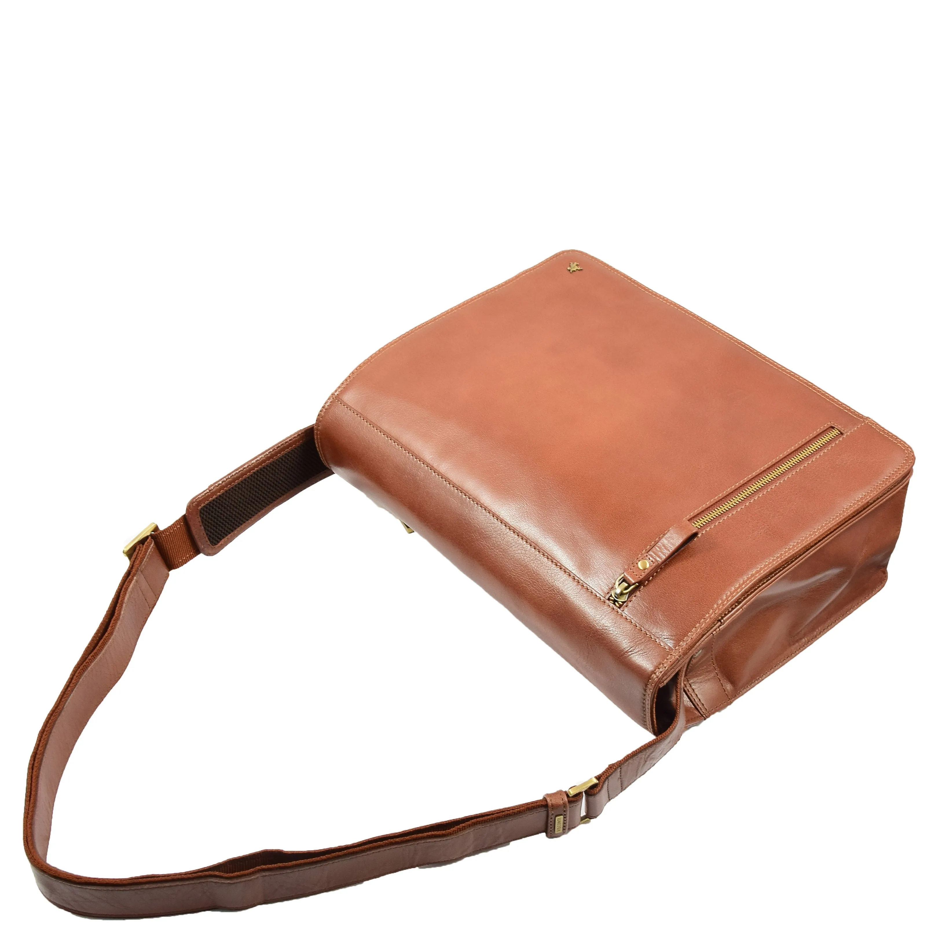 Mens Messenger Cross Body Bag Casual Work Uni Office Bag DuJon Tan