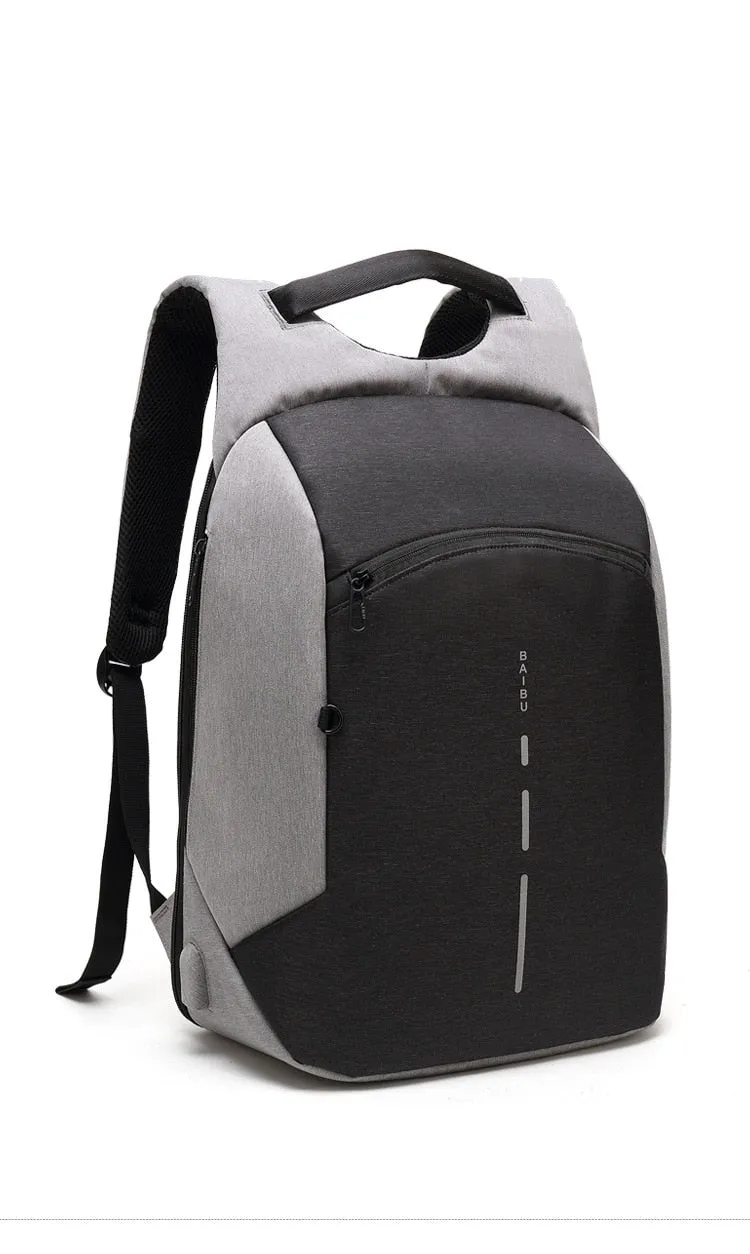 Men's Small Fashion Anti-Theft Backpack with USB Charging