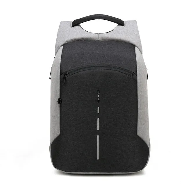 Men's Small Fashion Anti-Theft Backpack with USB Charging