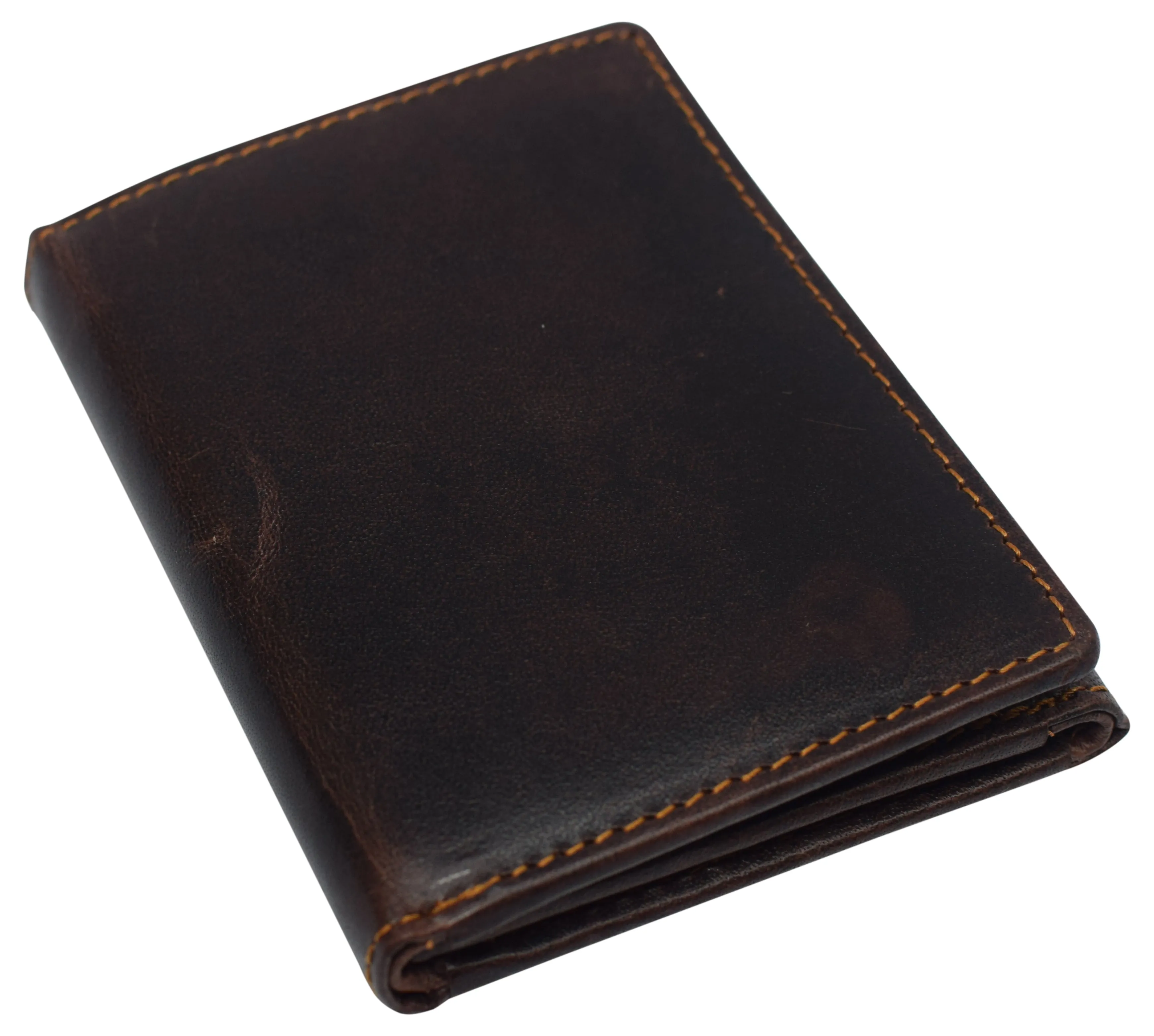 Real Buffalo Leather Wallets for Men - RFID Blocking Slim Trifold Wallet with Card Slots