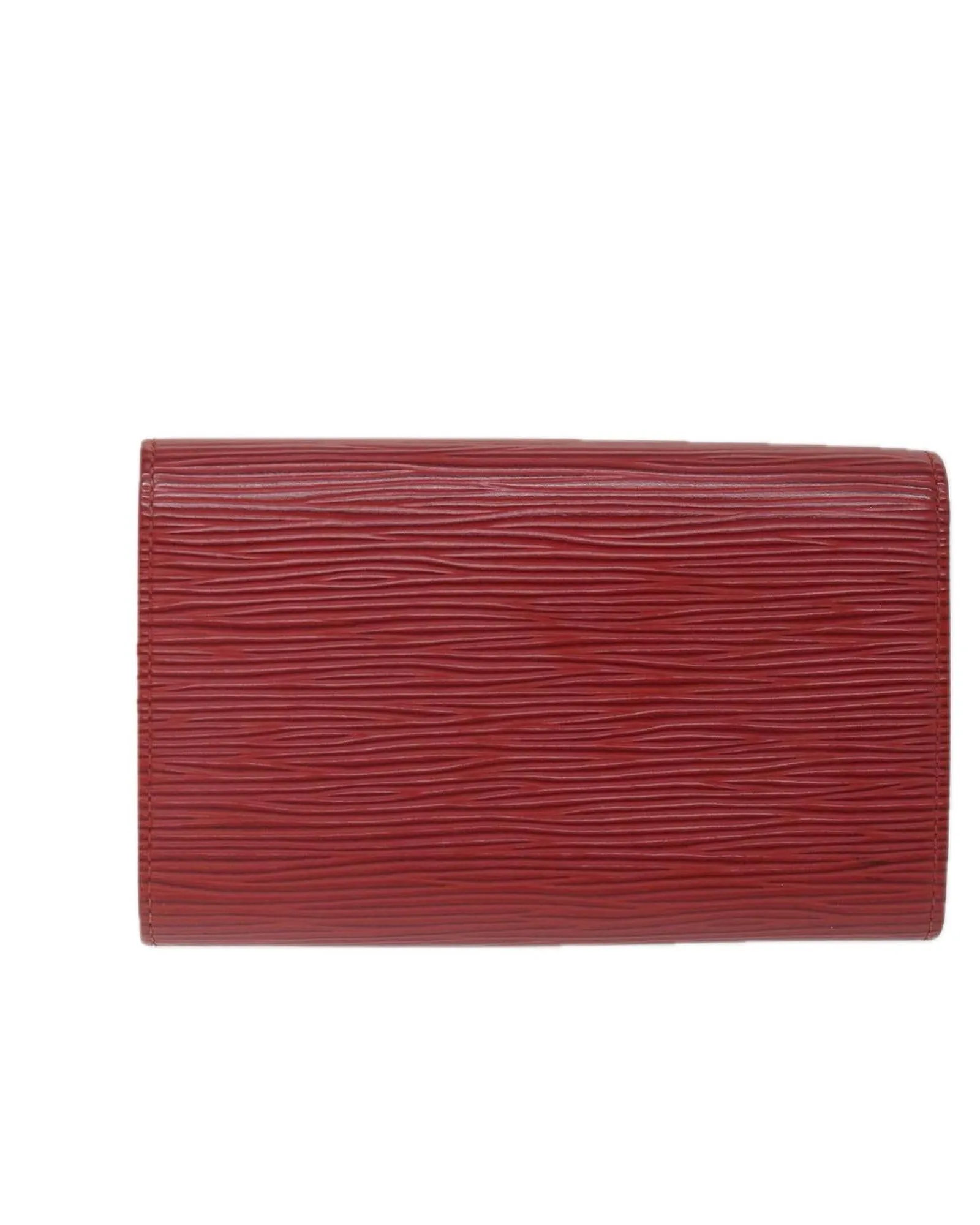 Red Epi Leather Wallet with Multiple Compartments