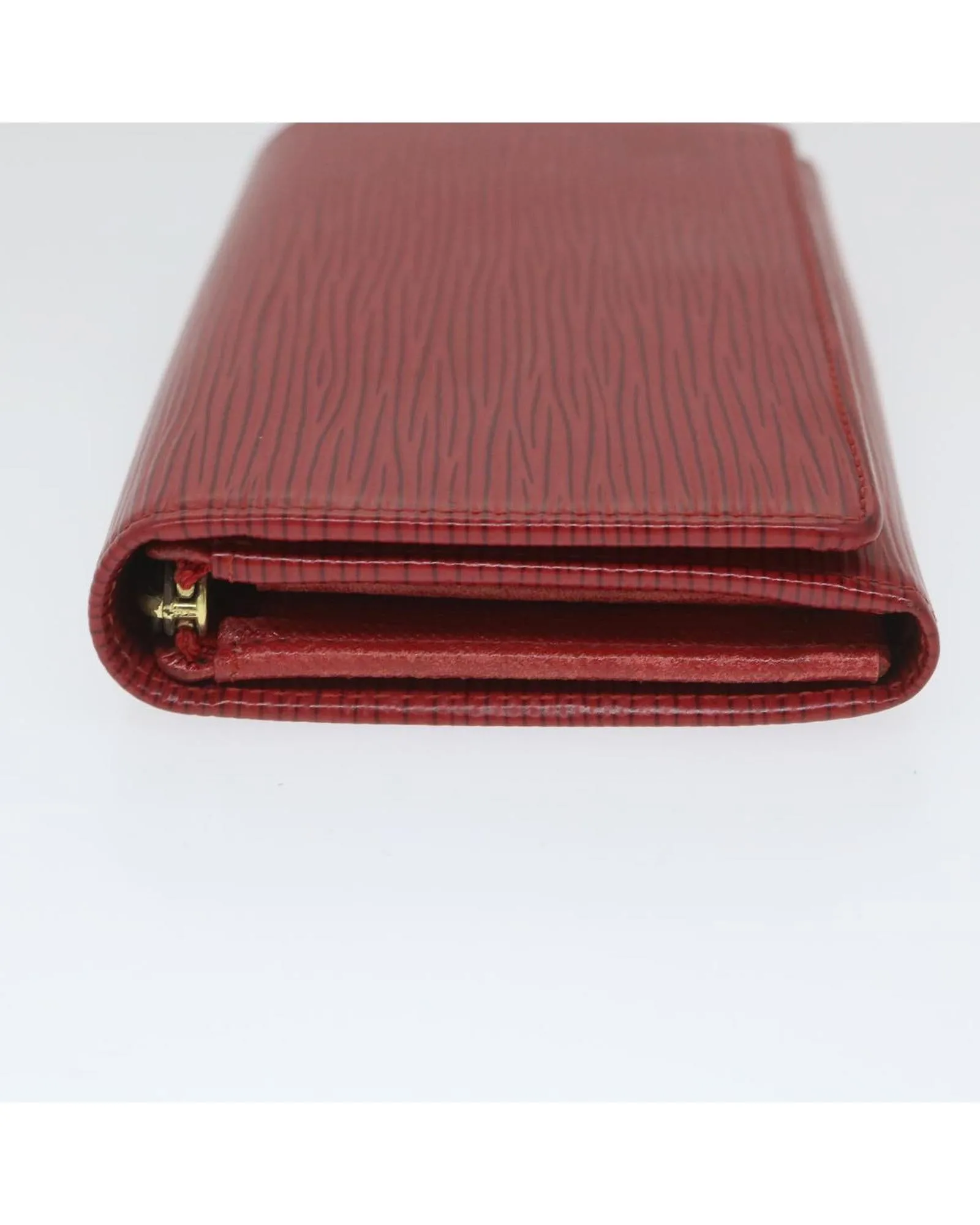 Red Epi Leather Wallet with Multiple Compartments