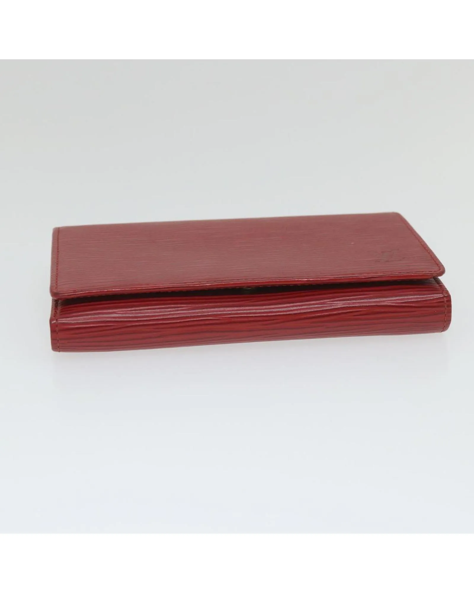 Red Epi Leather Wallet with Multiple Compartments