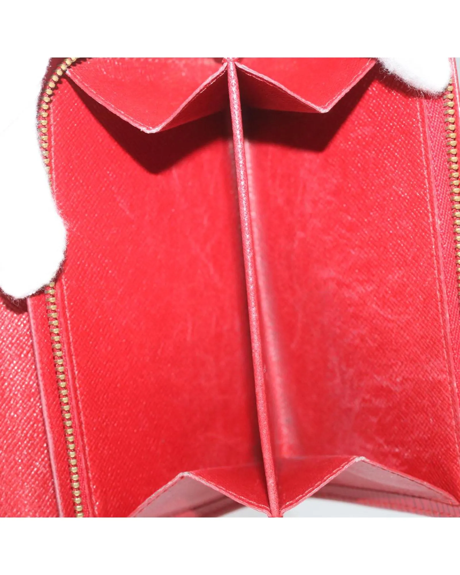 Red Epi Leather Wallet with Multiple Compartments