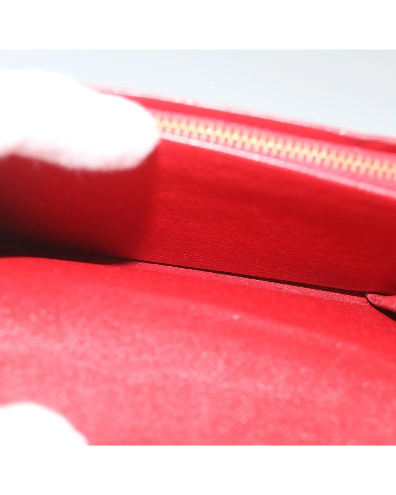 Red Epi Leather Wallet with Multiple Compartments