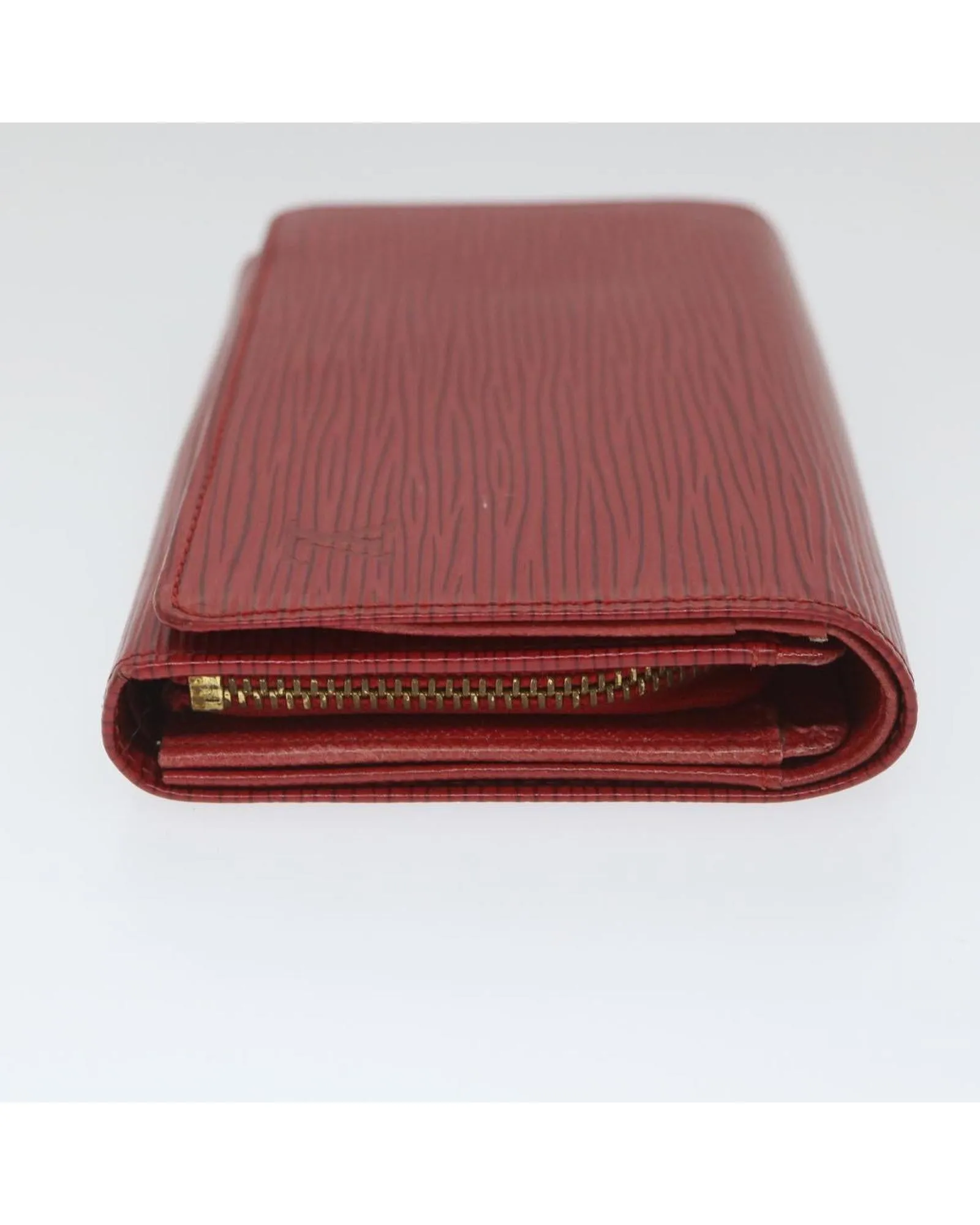 Red Epi Leather Wallet with Multiple Compartments