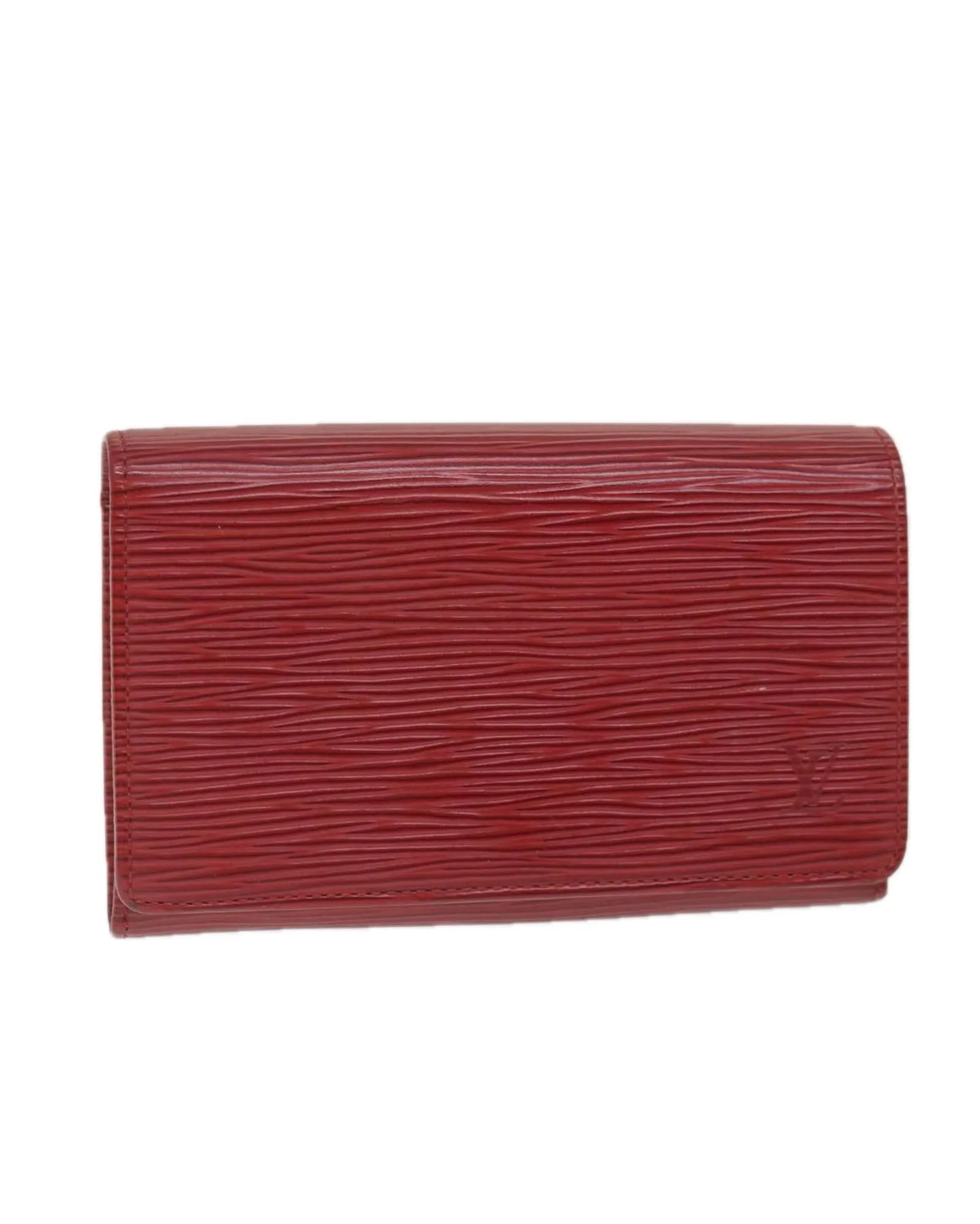 Red Epi Leather Wallet with Multiple Compartments