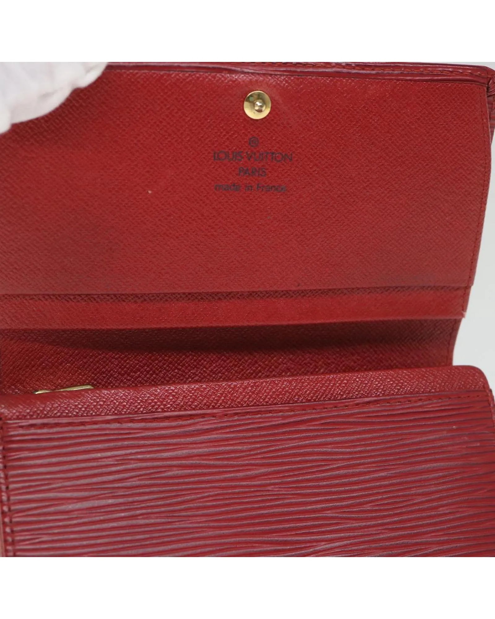 Red Epi Leather Wallet with Multiple Compartments