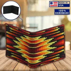 SALE 50% OFF - Handmade Beaded Native American style genuine leather Men’s bifold Wallet/purse IBL