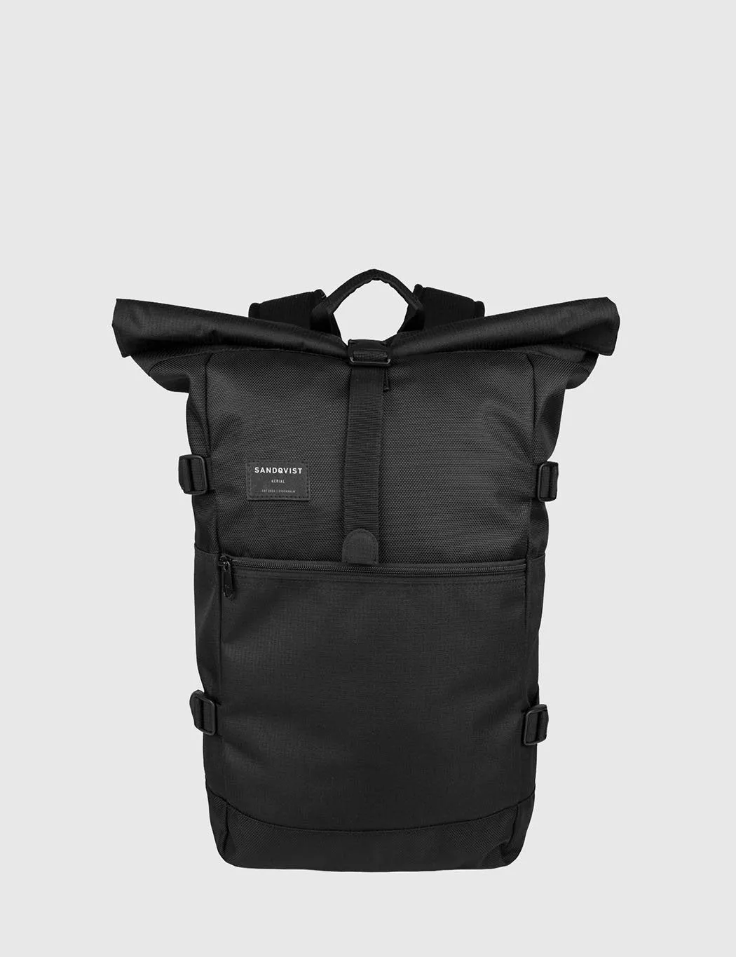 Sandqvist Fabian Roll Top Backpack (Ripstop) - Black