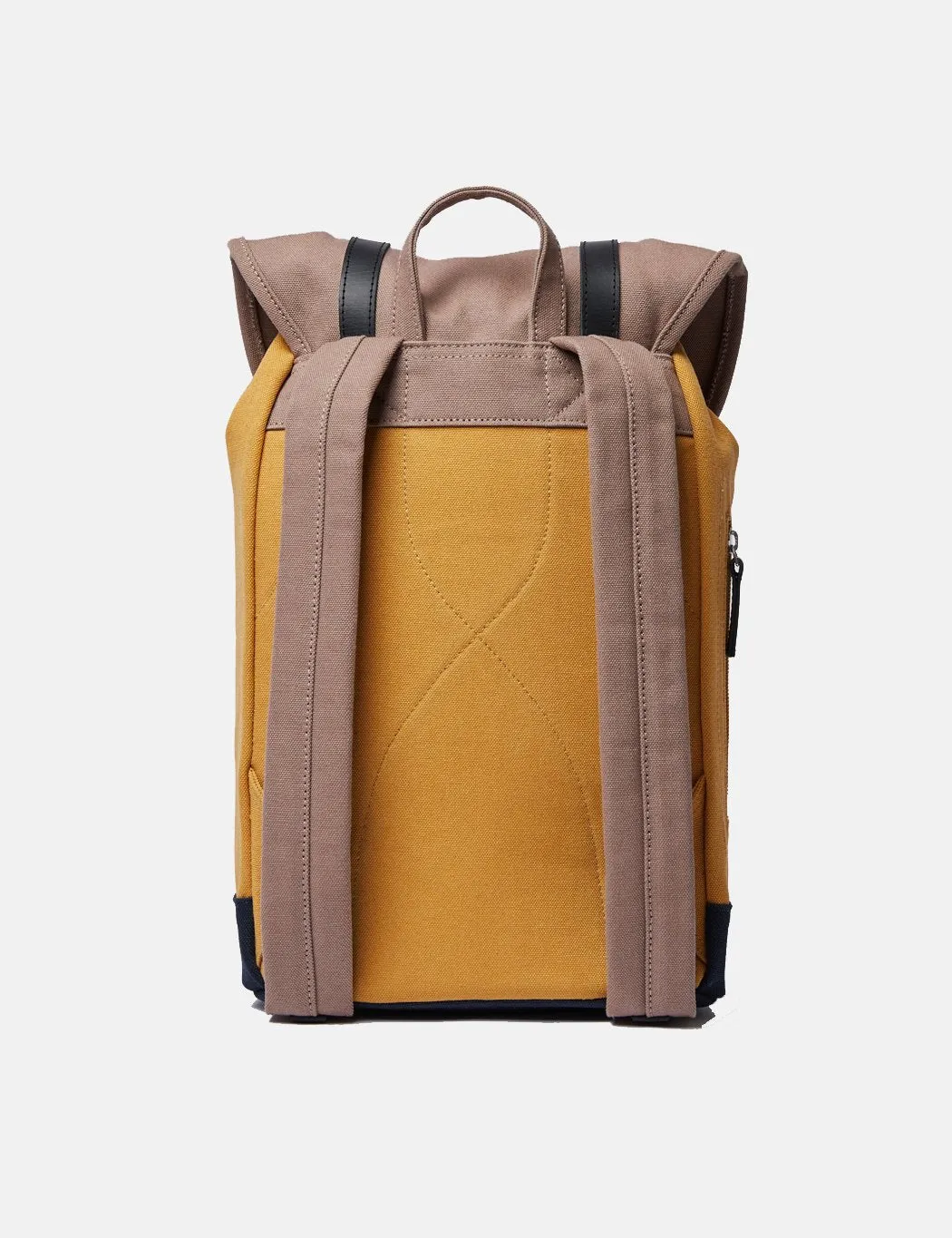 Sandqvist Stig Backpack (Canvas) - Earth Brown/Honey Yellow/Navy Blue