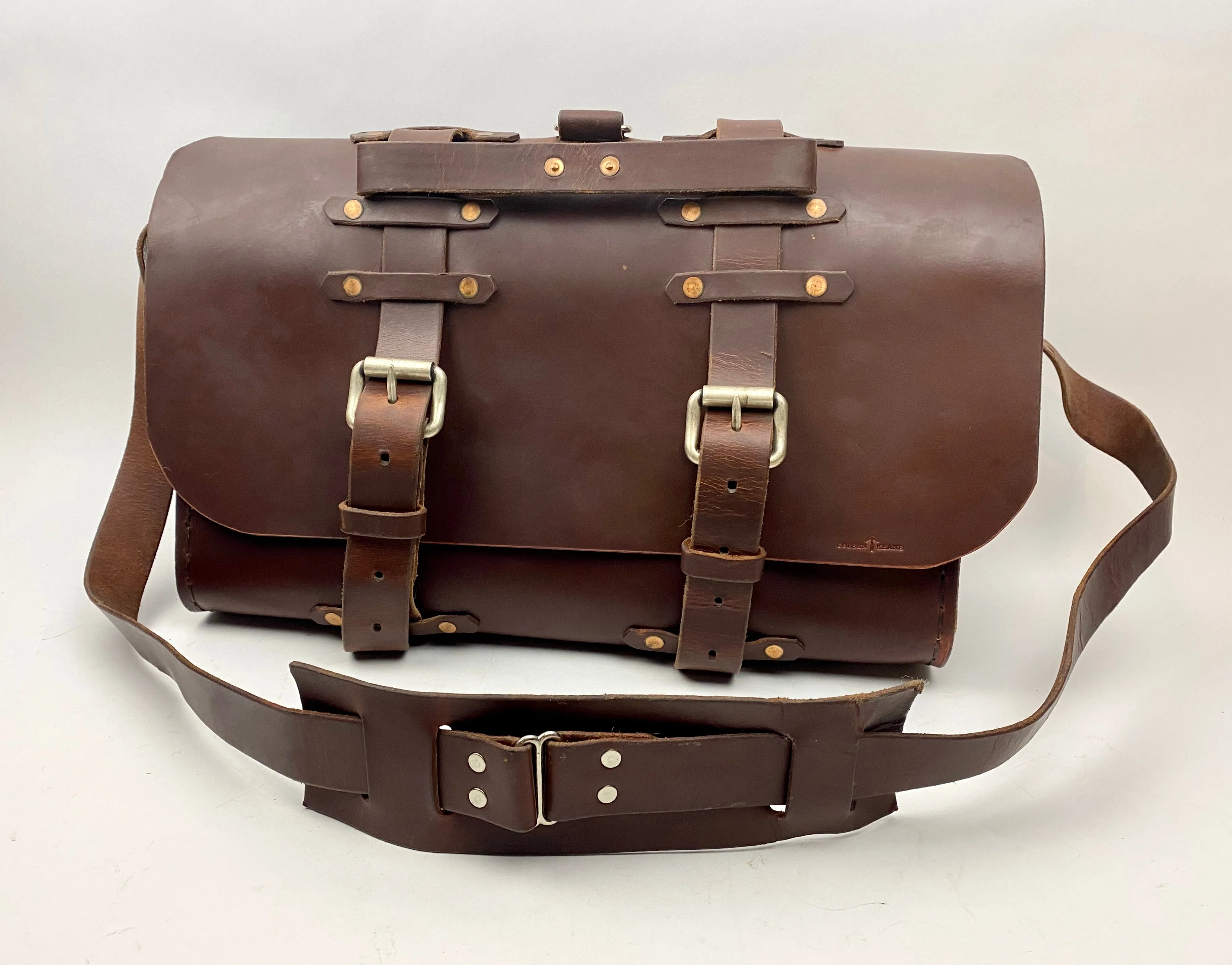 Seasoned No. 4311 - Large Scotch Grunge Leather Satchel with Backpack Option & Custom Front Insert