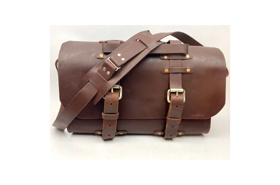 Seasoned No. 4311 - Large Scotch Grunge Leather Satchel with Backpack Option & Custom Front Insert