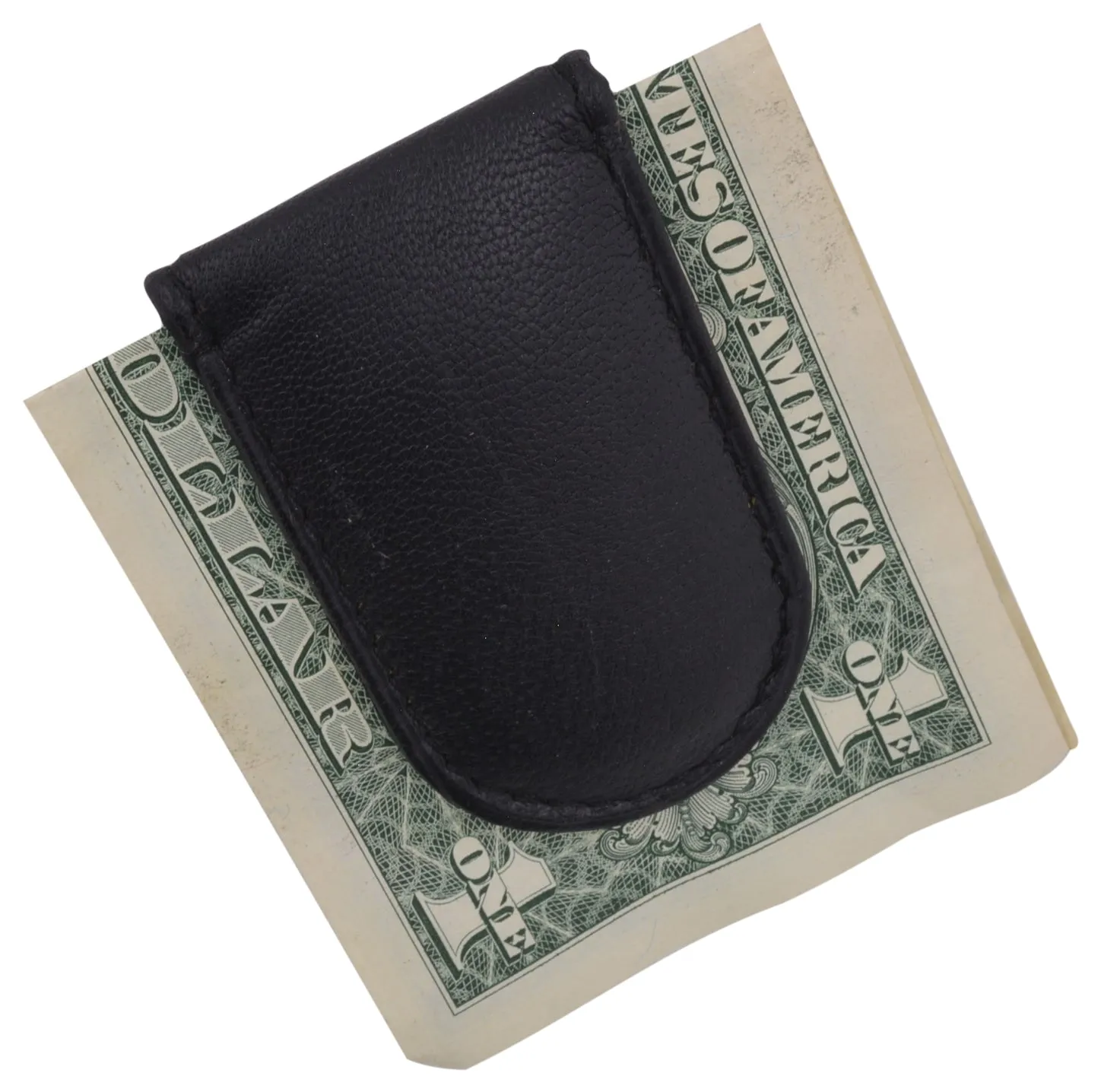 Slim Magnetic Money Clip Genuine Leather Business Card Holder for Men