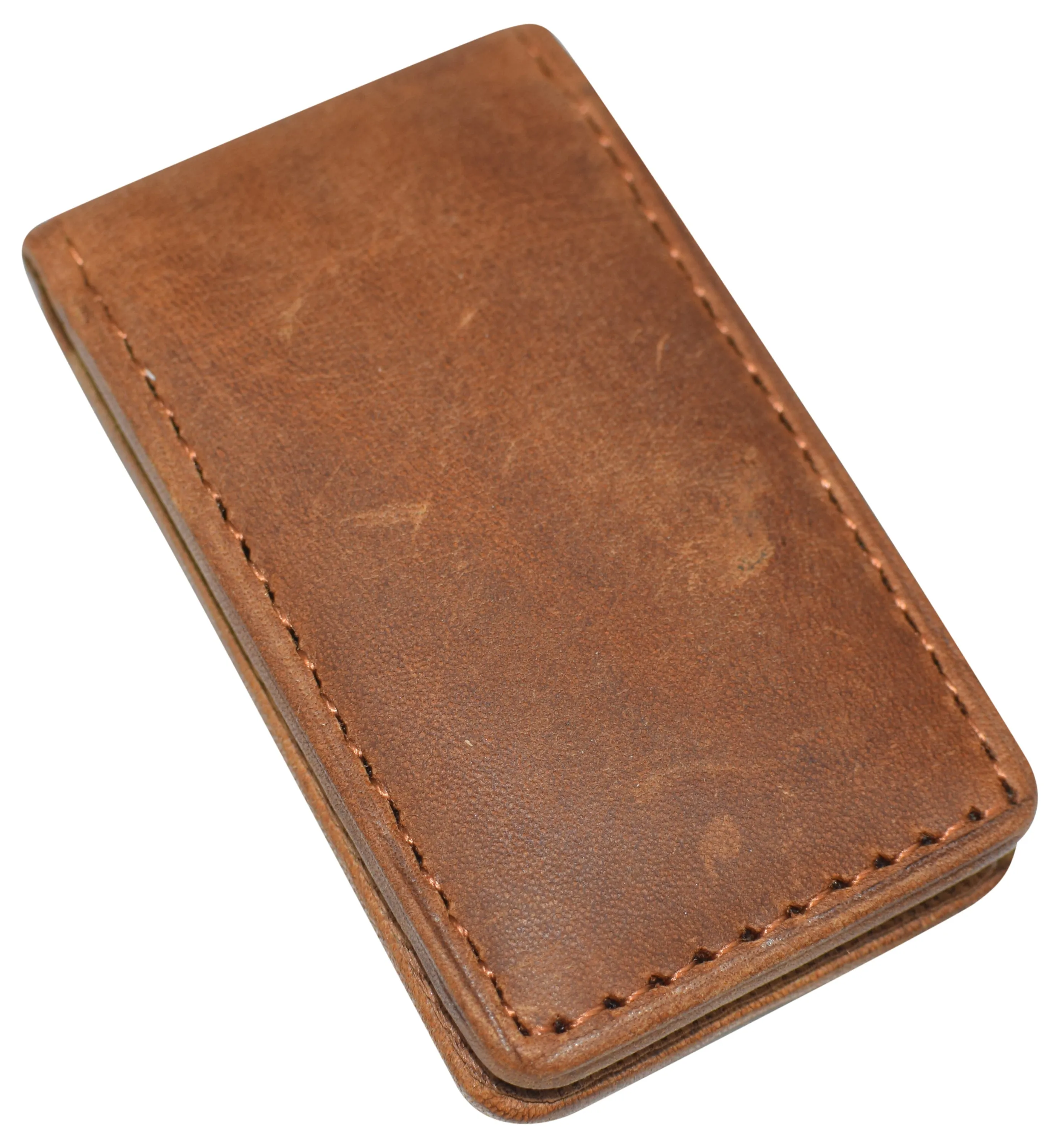 Slim Magnetic Money Clip Hunter Leather Business Card Holder for Men 812HUQ