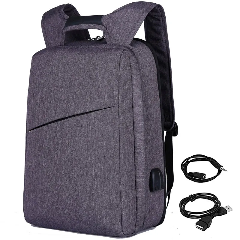 Slim Multi Compartment Laptop Backpack with USB Charging