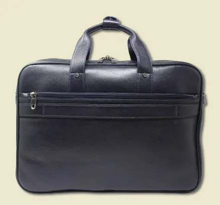 Taha 2 pocket Genuine Leather Blue Laptop Bag