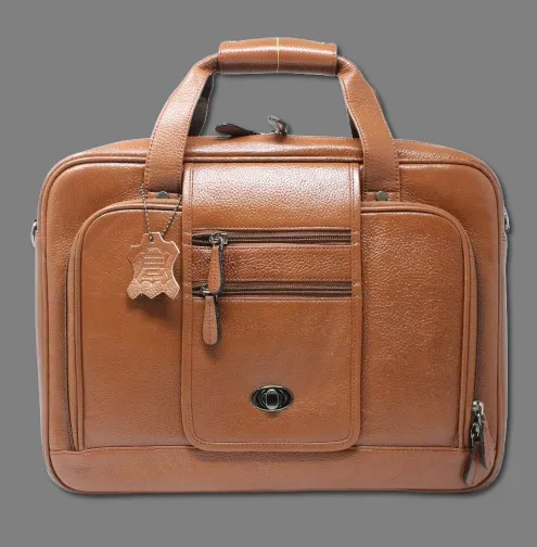 Taha Front Flap Genuine Leather Tan Laptop Bag