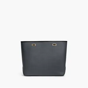 The Seville Shell - Saffiano Leather - Dark Grey / Gold / Black