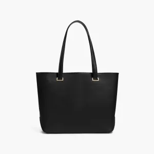 The Seville Tote - Saffiano Leather - Black / Gold / Grey