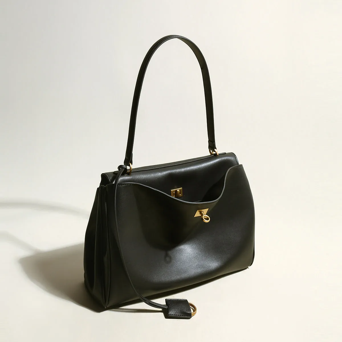 Utilitarian Black Satchel