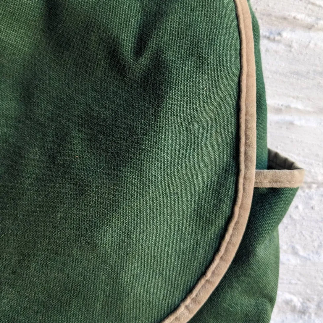 Vintage Minimalist Green Canvas Messenger Bag Preppy Satchel Laptop Crossbody