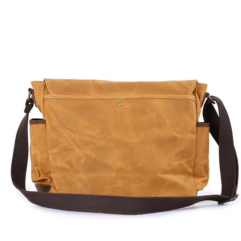 Waterproof Canvas Satchel,  Men's Messenger Bag, Vintage Canvas Shoulder Bag