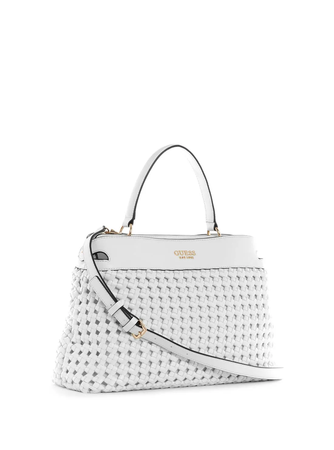 White Sicilia Crossbody Satchel Bag